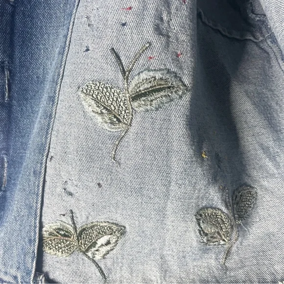 Vintage Y2K Rosette Crochet Denim Jacket - Picture 4 of 10